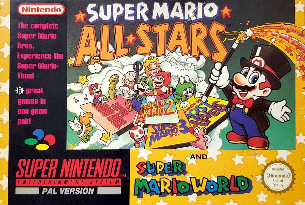 Capa de Super Mario All Stars + Super Mario World